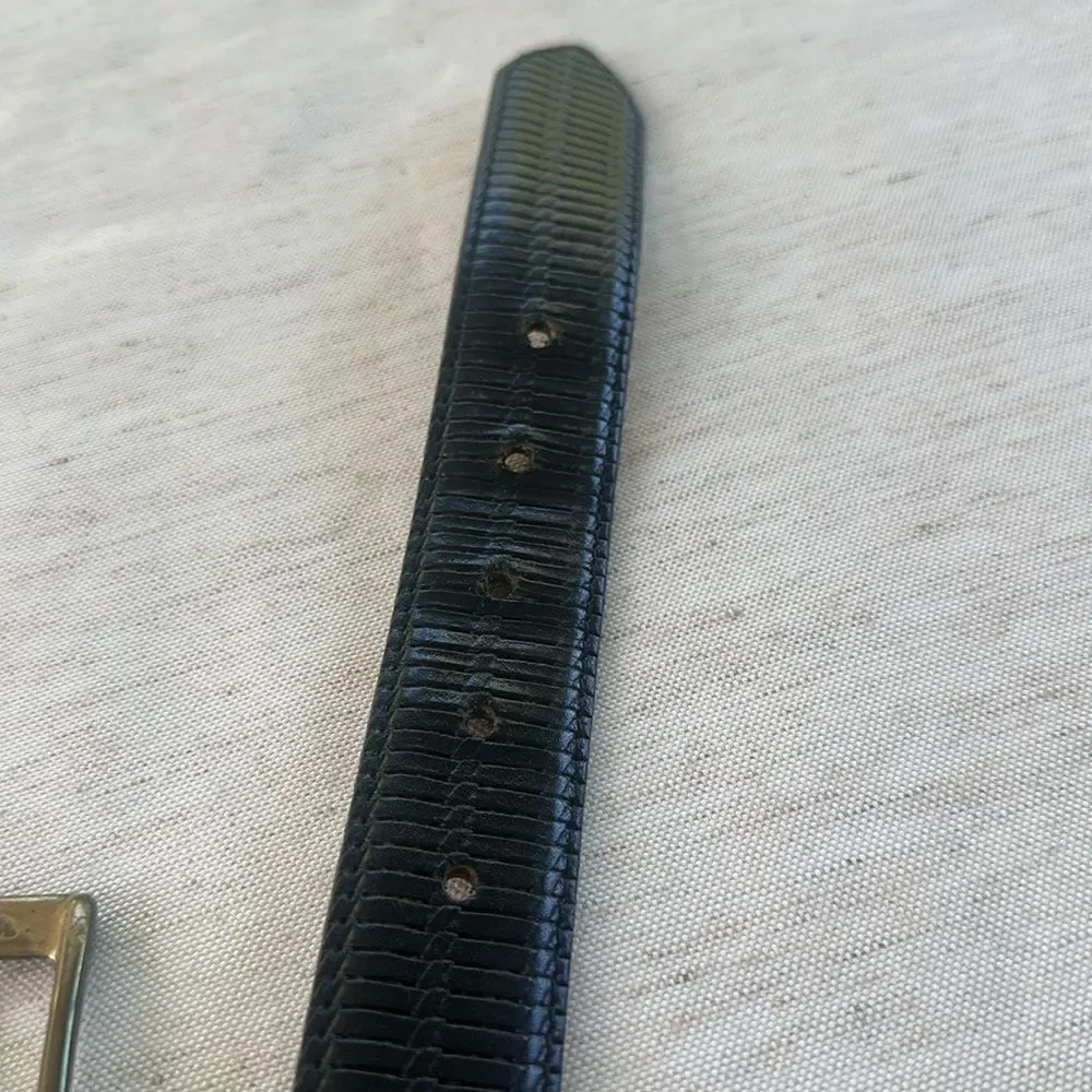 Top Grain Black Textured Leather Belt 42